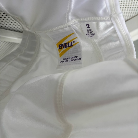 ENELL sports bra 2 bust 38-42" rib cage 33-35".  11 hook in front wireless white - Picture 8 of 10